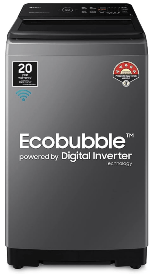 Samsung 8 kg, 5 star, Eco Bubble Technology with Super Speed, Wi-Fi, Digital Inverter Motor, Soft Closing Door, Fully-Automatic Top Load Washing Machine (WA80BG4546BDTL, Versailles Gray)